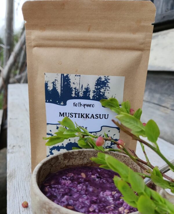 MettänMaku - Retikpuuro Mustikkasuu - Porridge à la Myrtille