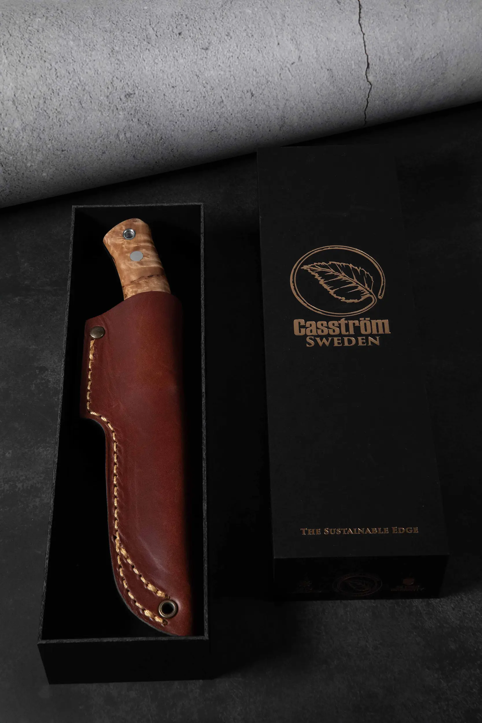 Casström - No.10 Swedish Forest Knife - Stabilised Curly Birch - 14C28n