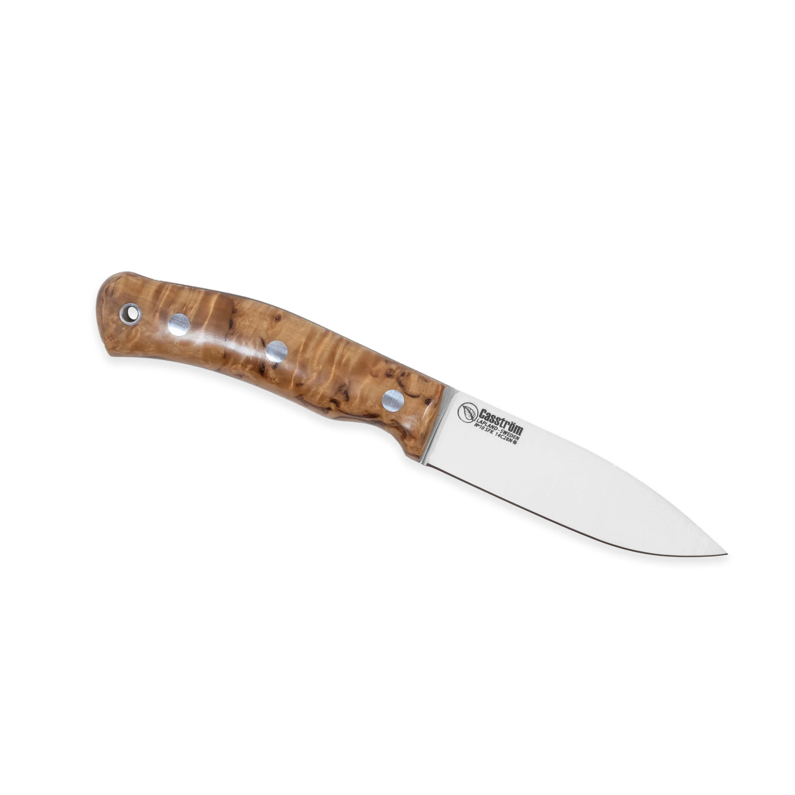 Casström - No.10 Swedish Forest Knife - Stabilised Curly Birch - 14C28n