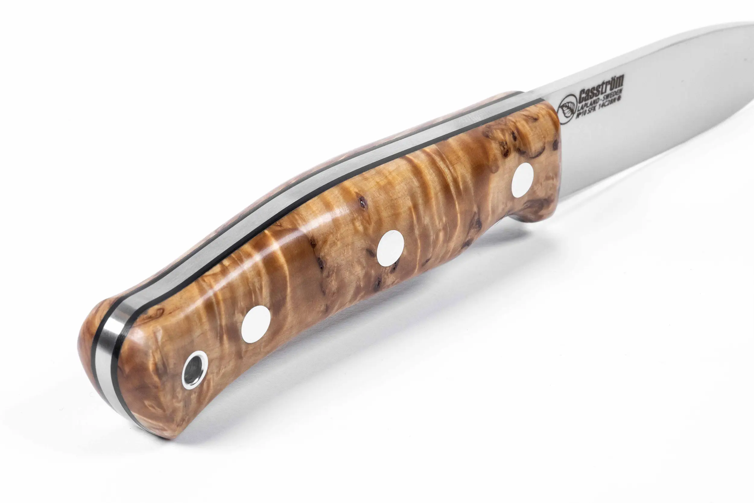 Casström - No.10 Swedish Forest Knife - Stabilised Curly Birch - 14C28n