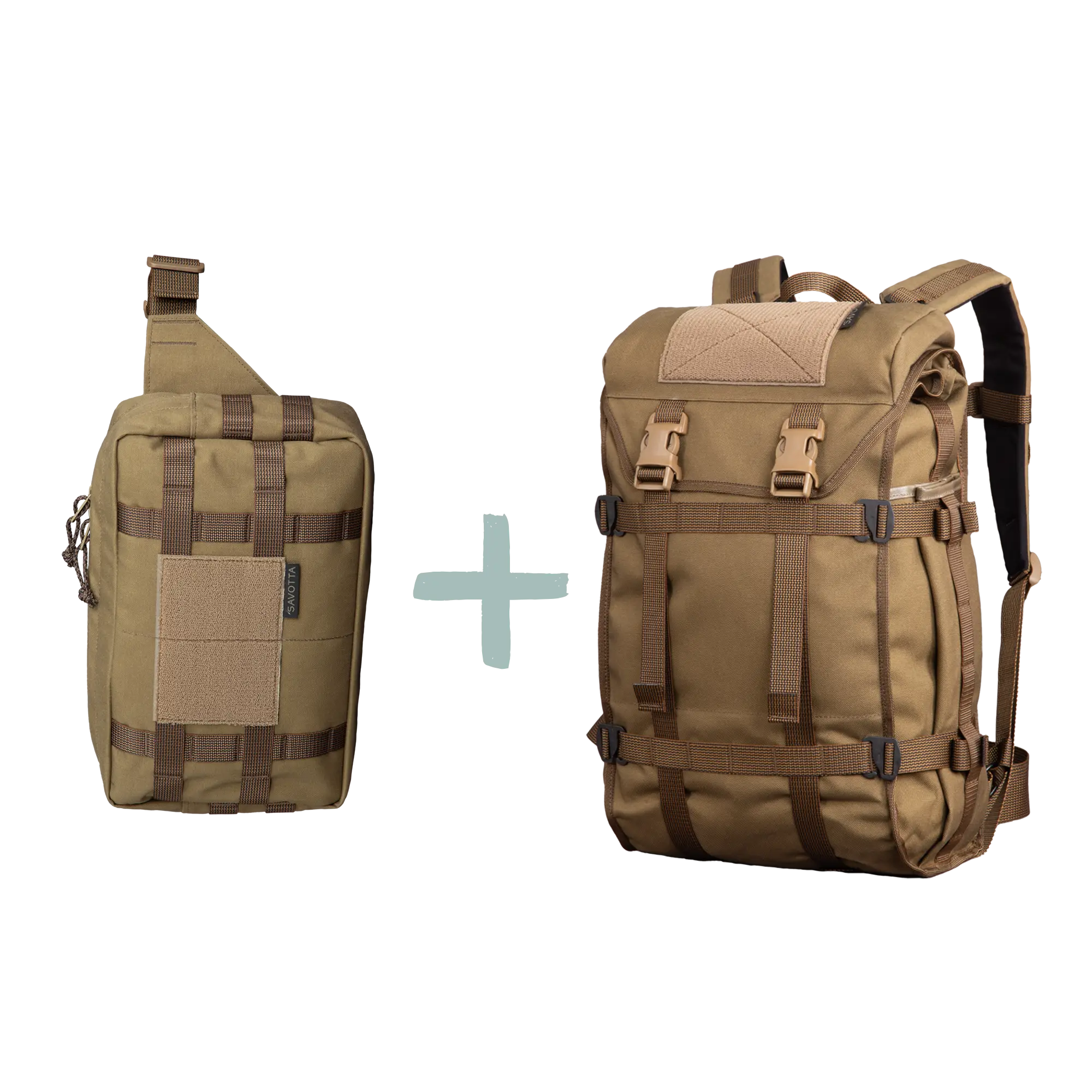 Savotta - KAHAKKA 25L + HATKA/ASKARE - Brown bundle