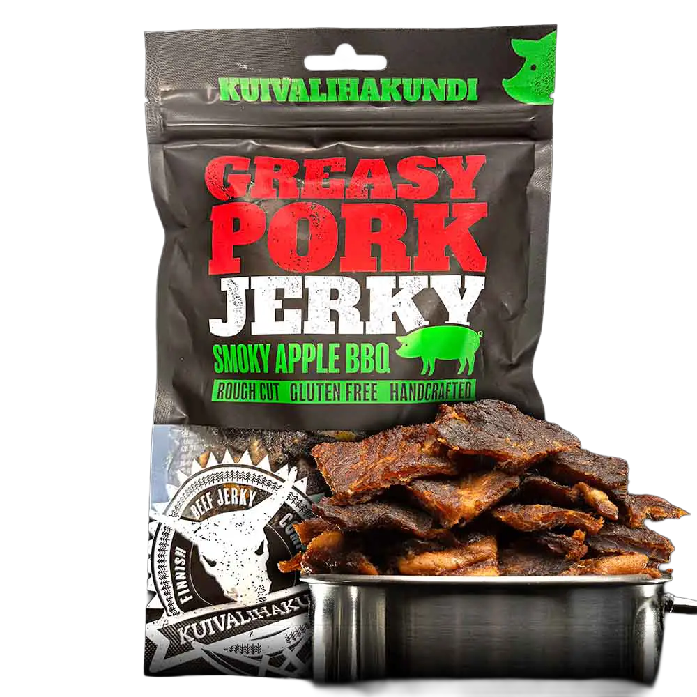 Kuivalihakundi - Greasy Pork Jerky - Smoky Apple BBQ